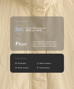 Oysho Утепленная водоотталкивающая куртка FELLEX® AEROGEL, бежевый