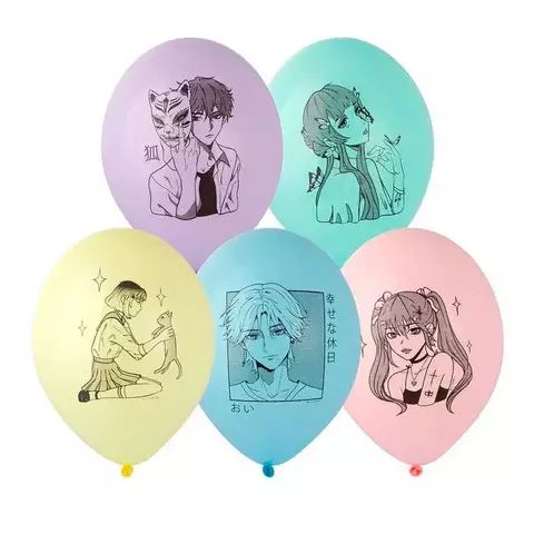 Шар (12''/30 см) Аниме, Ассорти, пастель