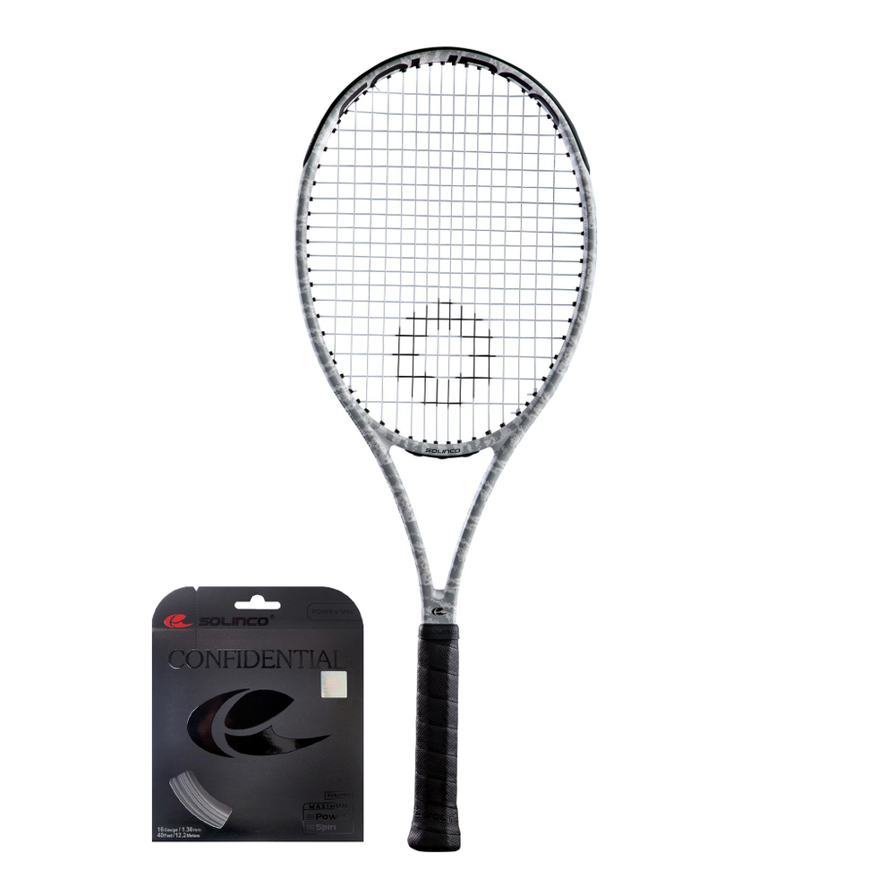 Теннисная ракетка Solinco Whiteout V2 Camo 305 + Струны + Натяжка