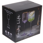 Бокал для вина 330мл «Enjoy Life» в наборе 6шт, цвет голубой