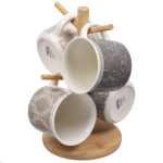 Набор чайный фарфор, 4 пр, 4 перс, 410 мл, на дер подст, Lefard, Break Time, 756-286, подар уп