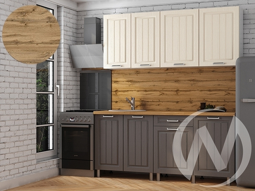 Кухня Лаура 1.8м (корпус белый/клён кремовый; клён серый) 26мм дуб вотан