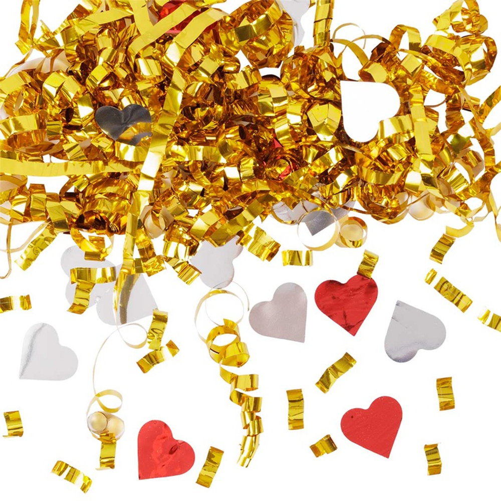 Хлопушка-конфетти «Сердца» пружинный серпантин, 20 см