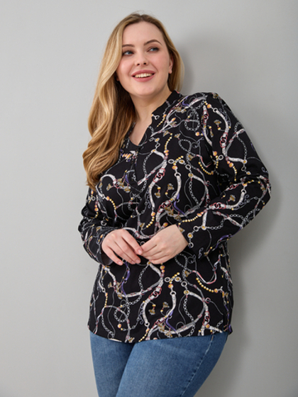 Блузка БЛ-22/черныйремни-цепи