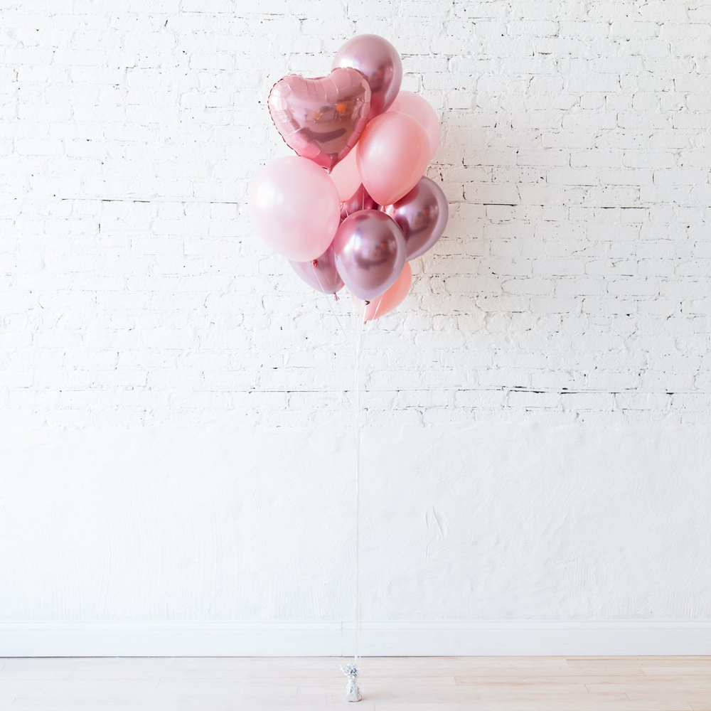 Сет "Pink heart Chrome" 10 шт.