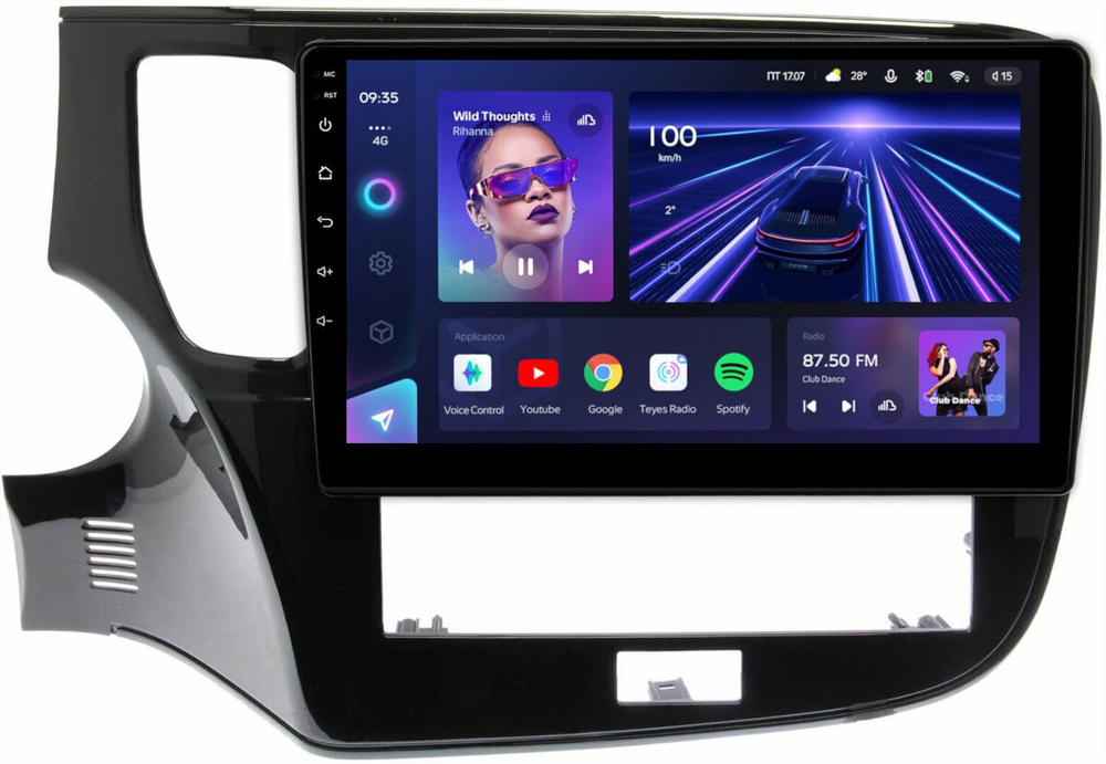 Магнитола Mitsubishi Outlander 3 2019-2022 (левый руль, прямоугольный климат) - Teyes CC3L монитор 10" IPS на Android 10, 8-ядер, CarPlay, 4G SIM-слот