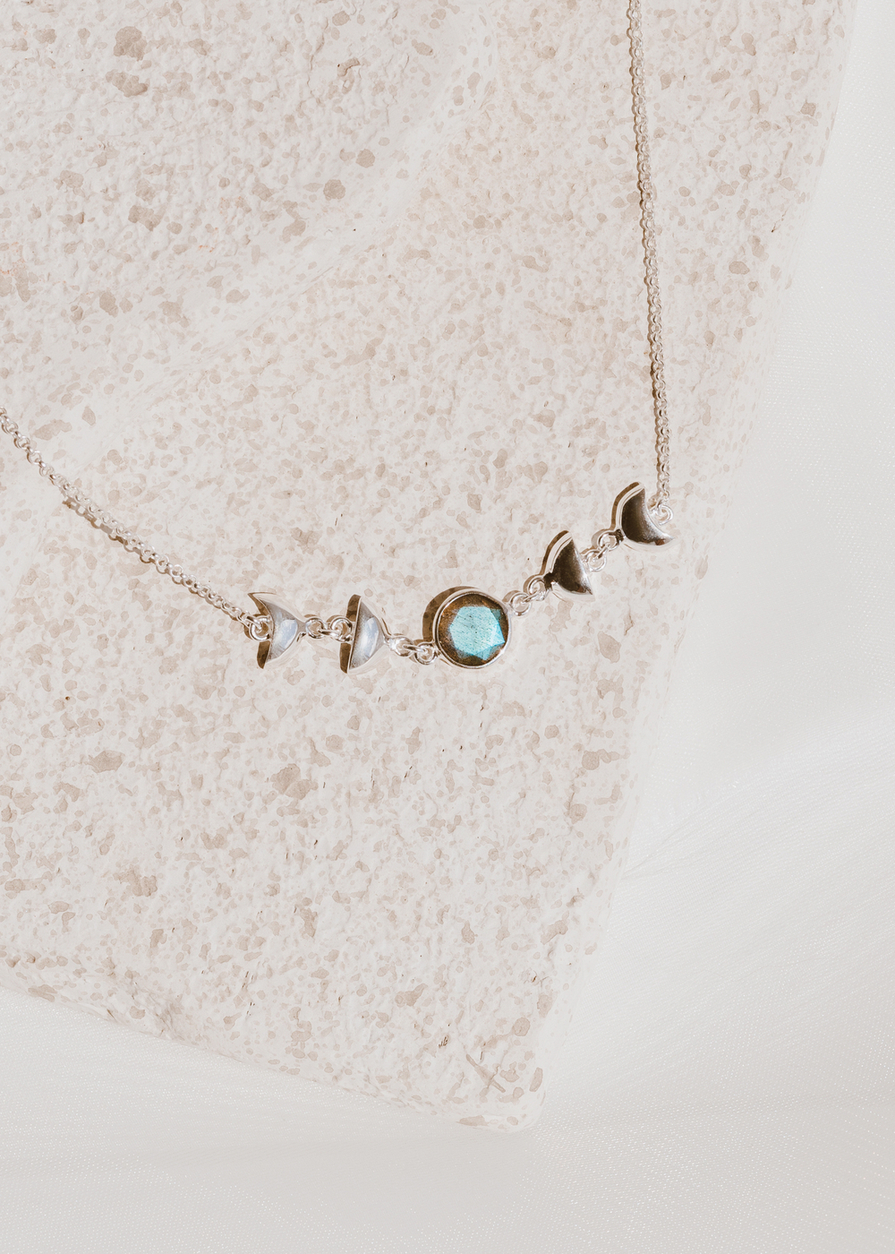 Колье «Фазы луны» с лабрадоритом