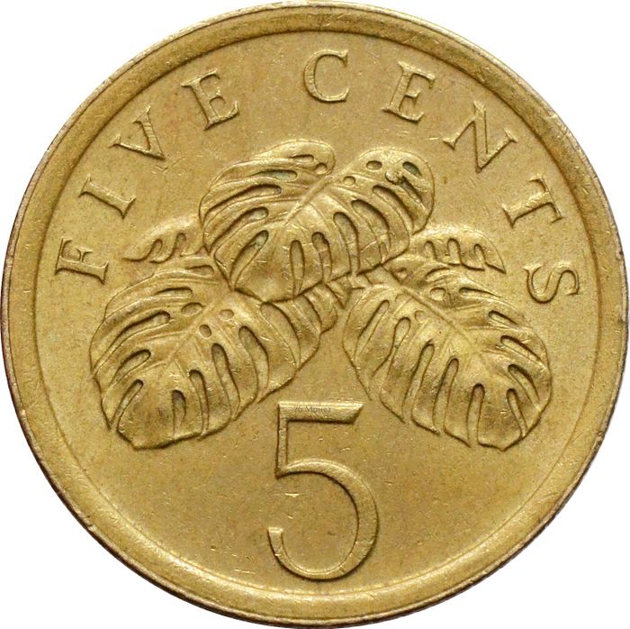 5 центов 1985-1991 Сингапур