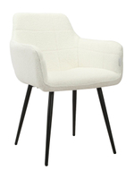 Стул LA ALTA STELLA букле белый, каркас черный