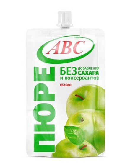 Фруктовое пюре "АВС" Яблочное без сахара 200 г. АВС