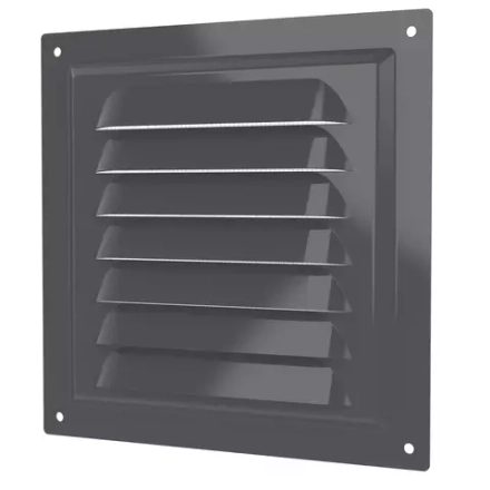Решетка 150*150 1515МЭ серая вентиляционная с покрытием п.эмалью с сеткой ERA Сталь RAL7024 title=