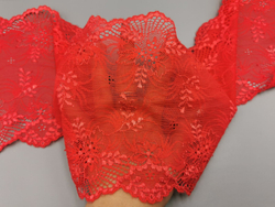 Эластичное кружево, 17см, красное, (Арт: EK-2728), м