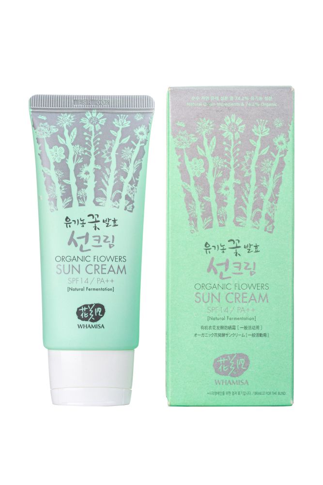 WHAMISA PA++ Organic Flowers Sun Cream - SPF 14 / PA++ 60 gr.