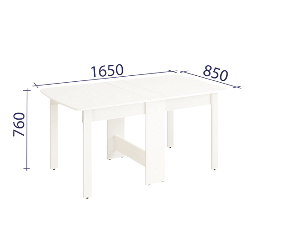 Колибри-14 (DaVita) Стол-книжка (белый шпон)