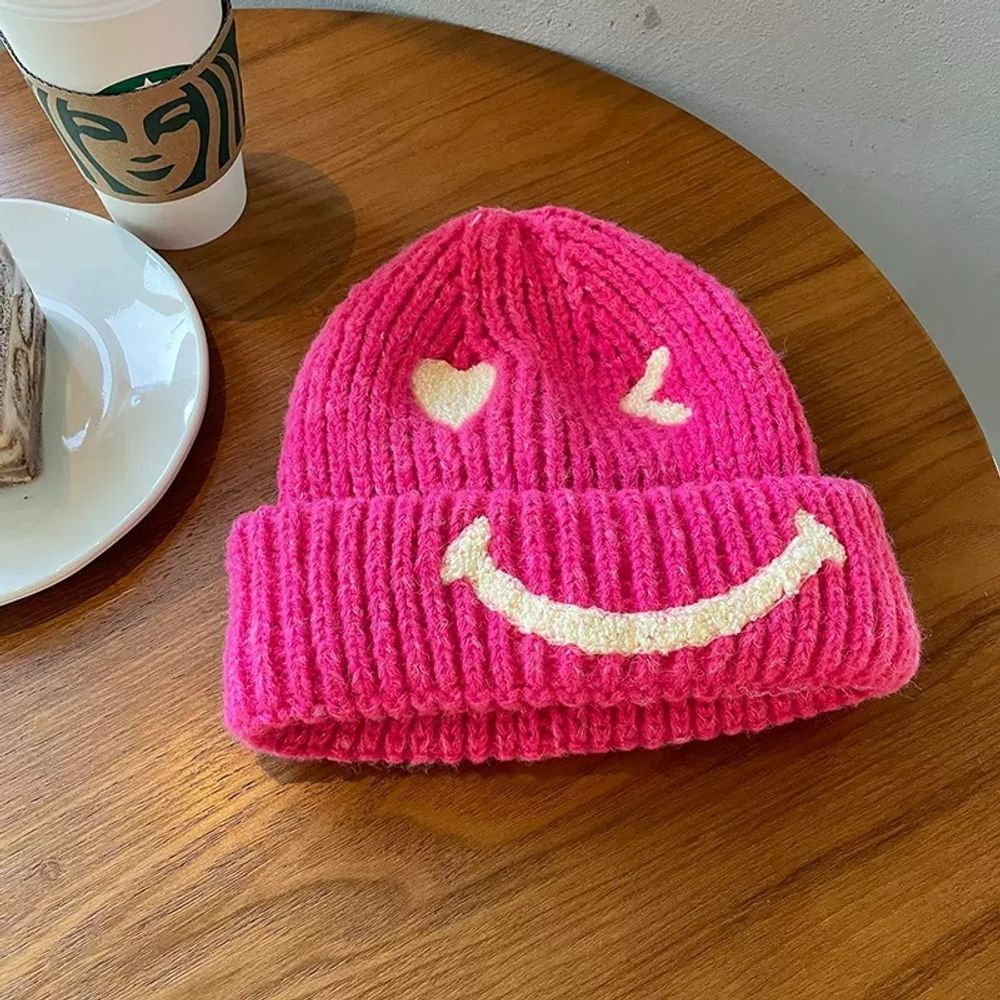 Теплая шапка &quot;Hat Smile&quot;, розовая