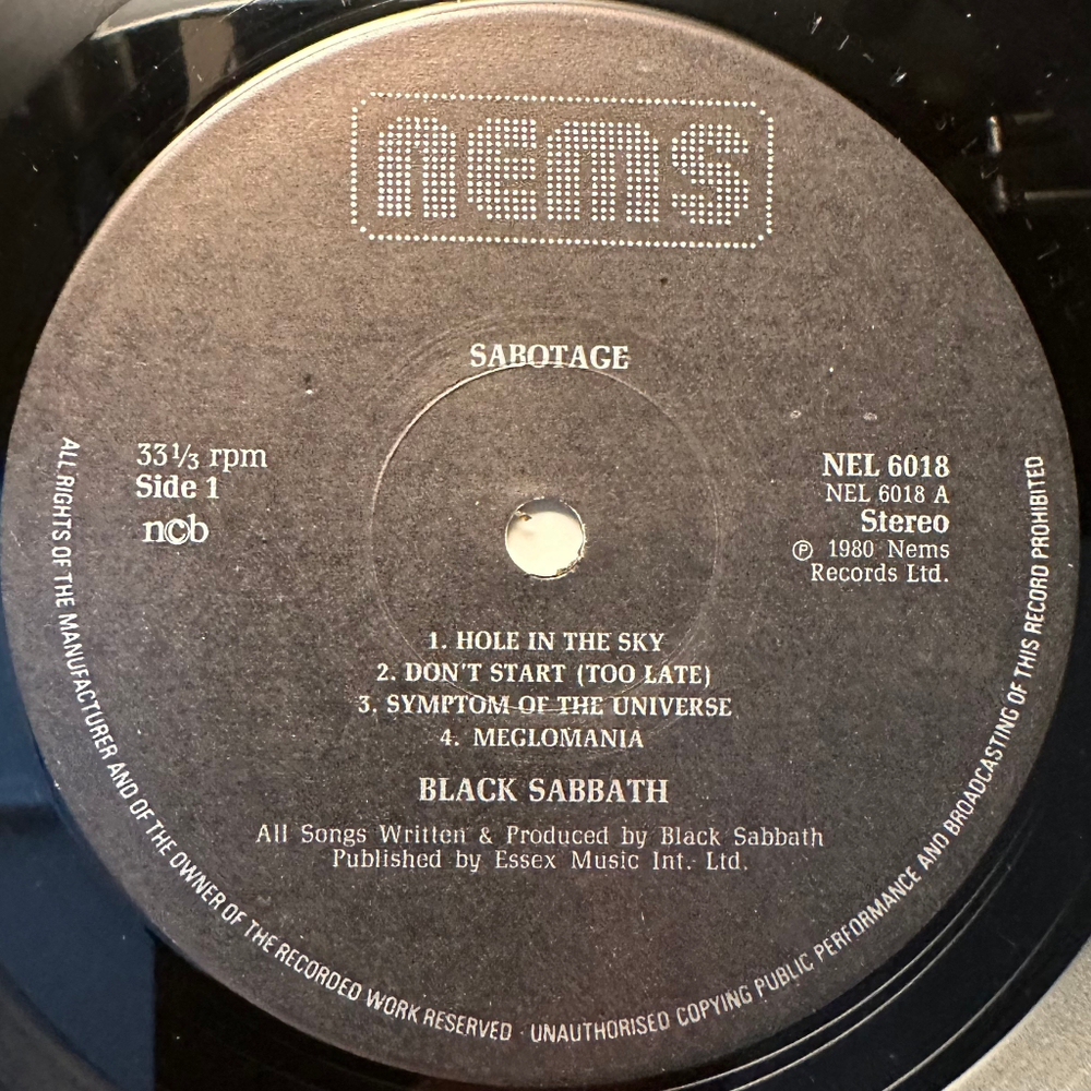 Black Sabbath - Sabotage (Швеция 1980г.)