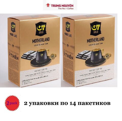 Вьетнамский растворимый кофе G7 Golg - Motherland, 2 упаковки по 14 пакетиков.