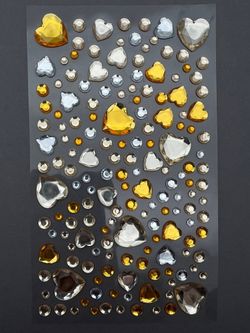 Zoo Наклейки для ногтей,лица и тела микс с сердечками золотые