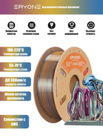 Пластик Eryone Hyper Speed Quadruple Color Silk PLA Splendid Quartet (Red & Yellow & Blue & Green)