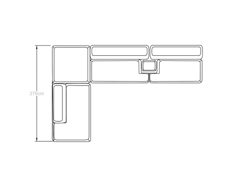 Модульный диван Генрих (Genrih), 4160 мм Угловой пуф