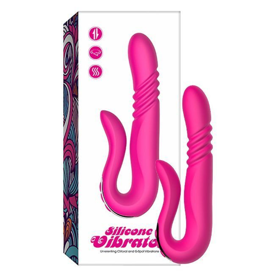 Вибратор Secwell SW1008 с ротацией и стимулятором клитора, 23 см