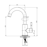 Смеситель для раковины, Komrad, с картриджем, нерж, SUS124-001F-1