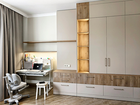 Мебель в комнату подростка: шкафы, полки, подсветка