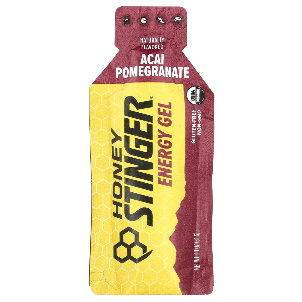 Honey Stinger, Energy Gel, гранат асаи, 24 пакетика по 31 г (1,1 унции)