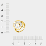 Кольцо для женщин из комбинированного золота 585 пробы с фианитами (арт. 023401-4102)