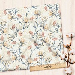 Ткань кулирная гладь нежные соцветия