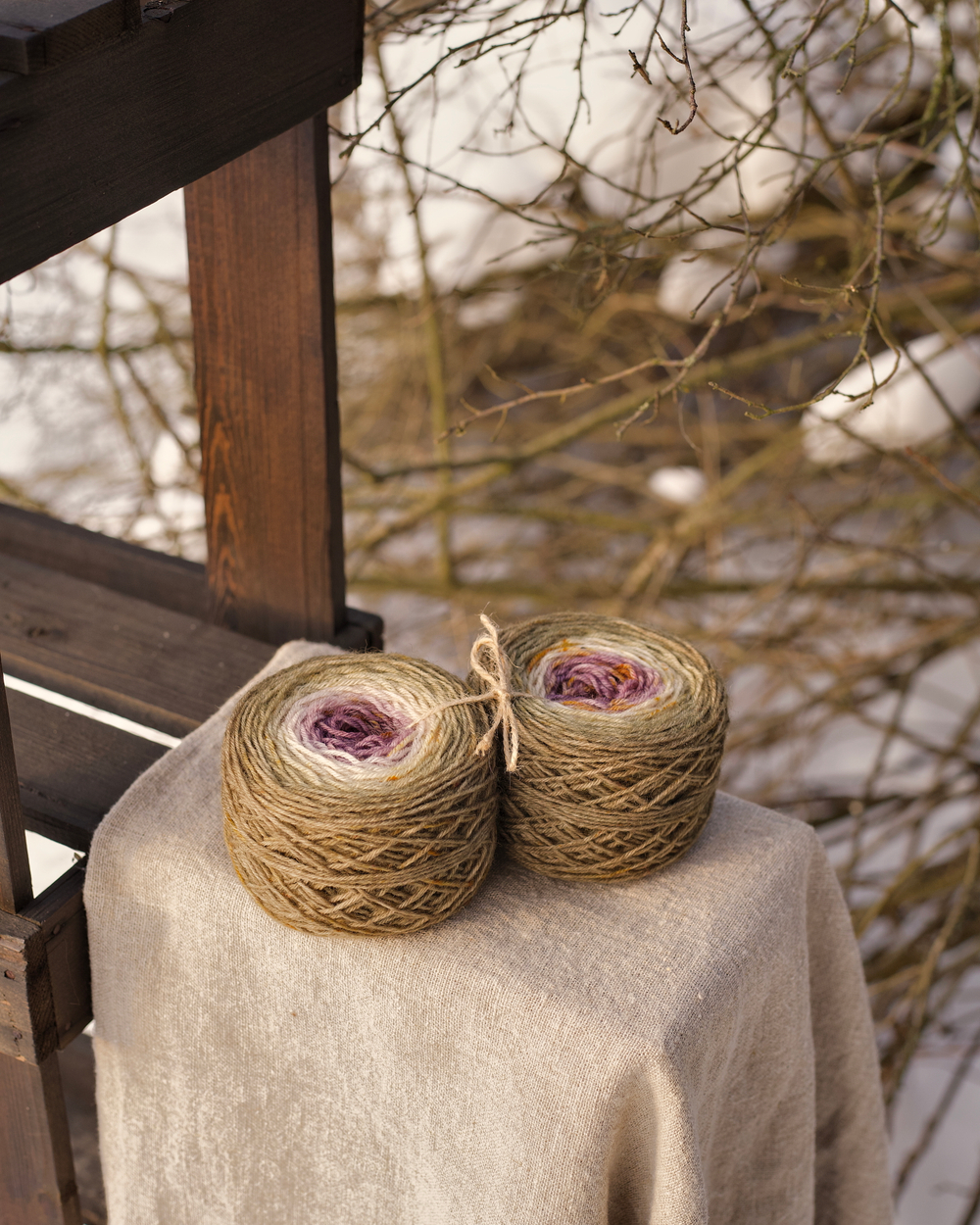 Градиент "Лавандовый в крапинку" 98 г шерсть