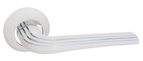 Ручка круг Ренц Терамо, цвет белый/хром ЦАМ (гарантия - 10 лет)