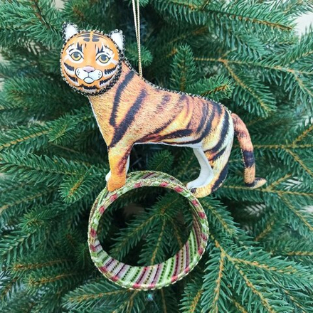 Ёлочная игрушка Тигр цирковой
