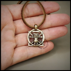 Кулон, подвеска, брелок "Кот Да Винчи", латунь