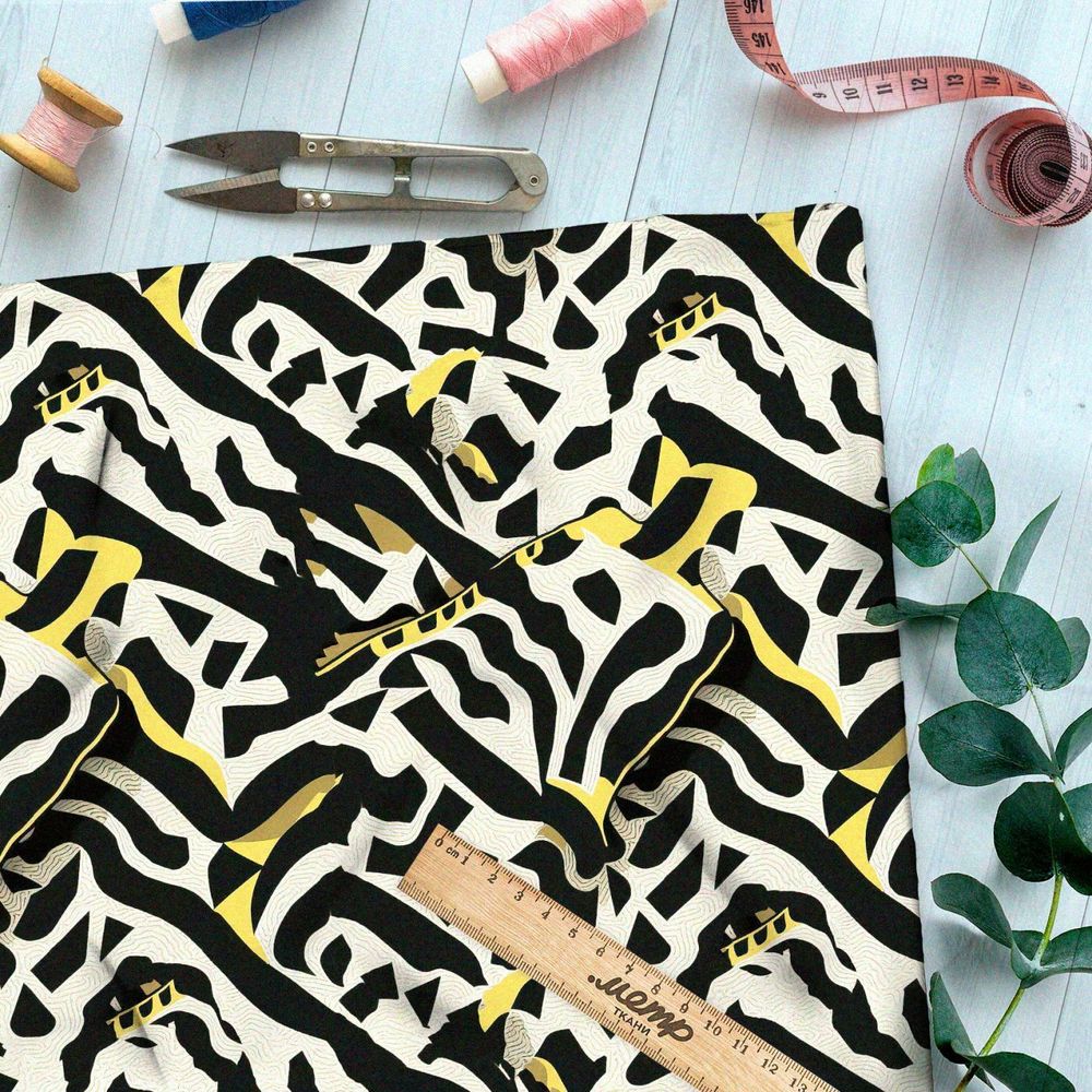 Ткань премиум атлас магия полета фантазии