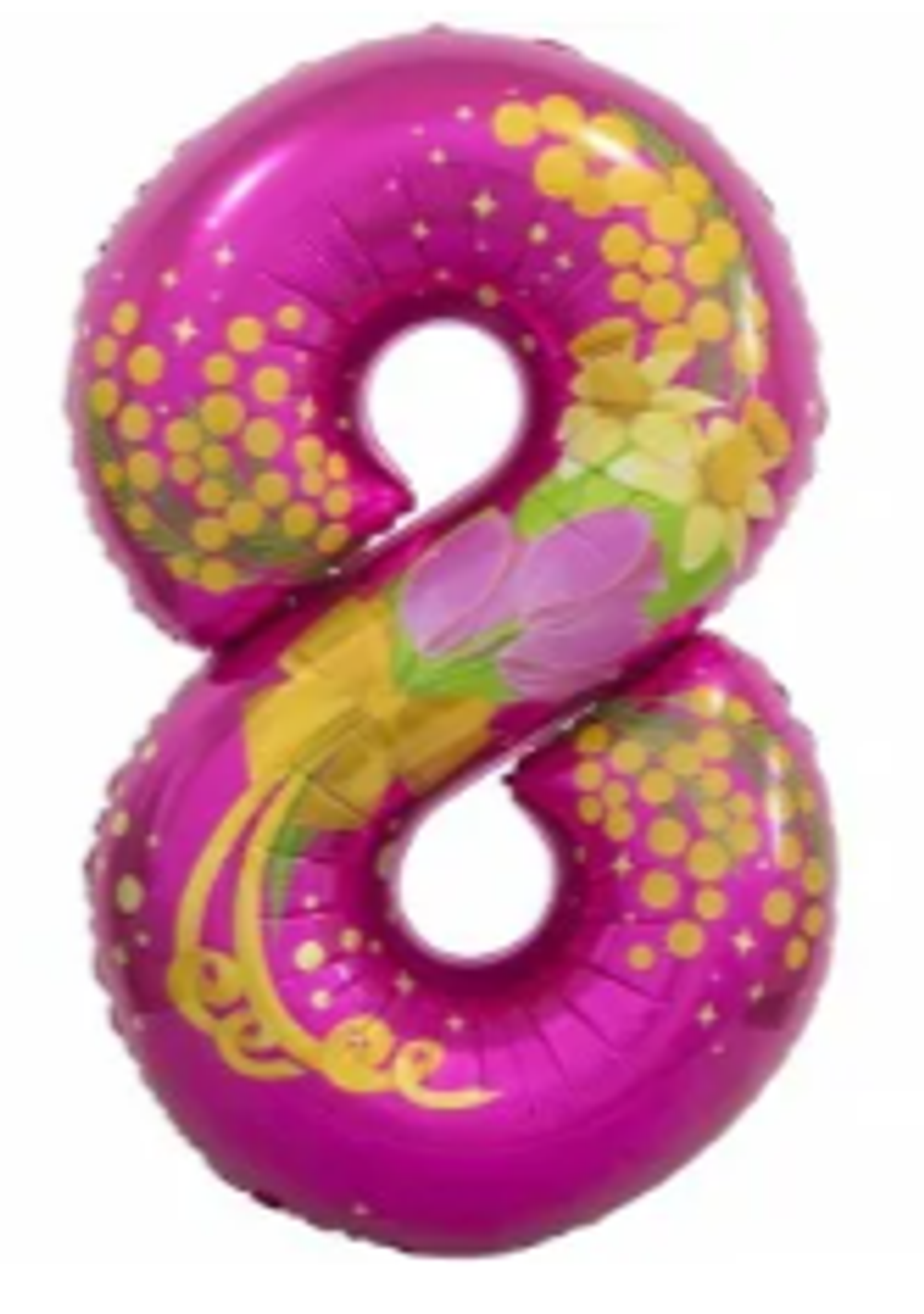 цифра 8 цвет фуксия с цветами 86см