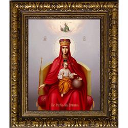 Державная икона Божьей Матери на холсте.