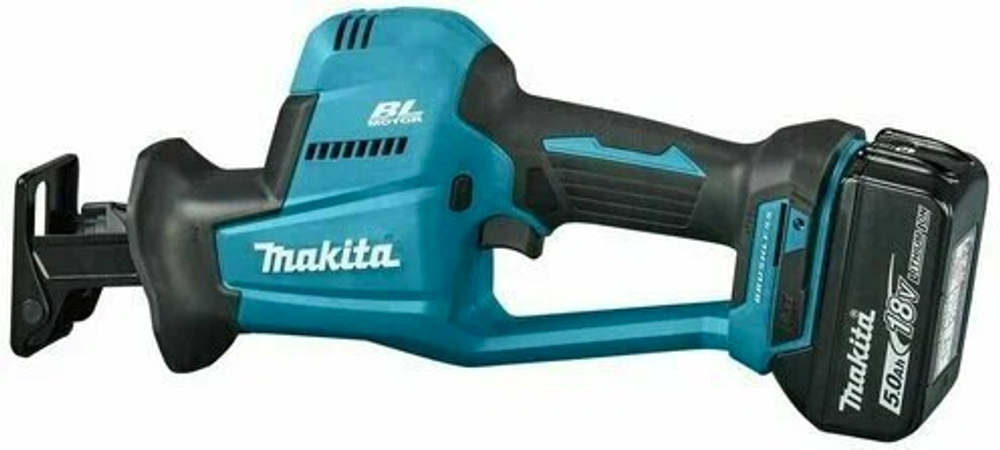 Пила сабельная аккумуляторная, LXT BL 18В, ЗУ, 2х5Ач АКБ, пилки, Makpac, ход 22мм, рез 255мм, XPT, э Makita DJR189RTJ