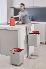 Контейнер для мусора с двумя баками Totem Compact 40 л белый, Joseph Joseph