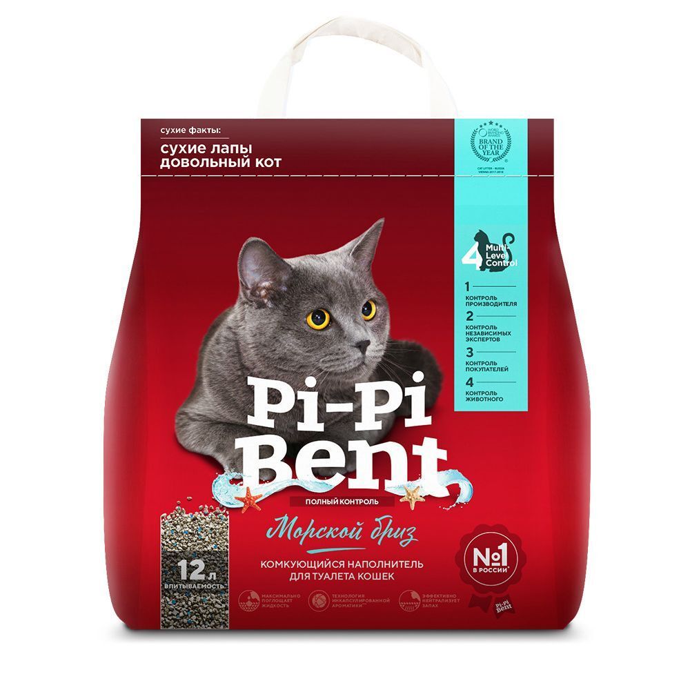 Наполнитель&quot;Pi-Pi-Bent&quot;комкующийся &quot;Классик&quot; 5кг Морской бриз