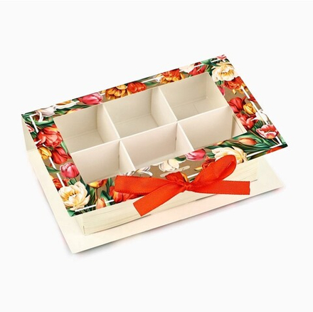 Коробка для 6 конфет с окном с окном Самой Прекрасной 14,8*9,5*3,5см