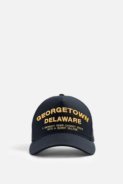 ZARA КЕПКА С КОНТРАСТНОЙ ВЫШИВКОЙ, МОРСКОЙ СИНИЙ