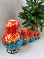 Матрешка с заинькой 15см 5мест пузатая