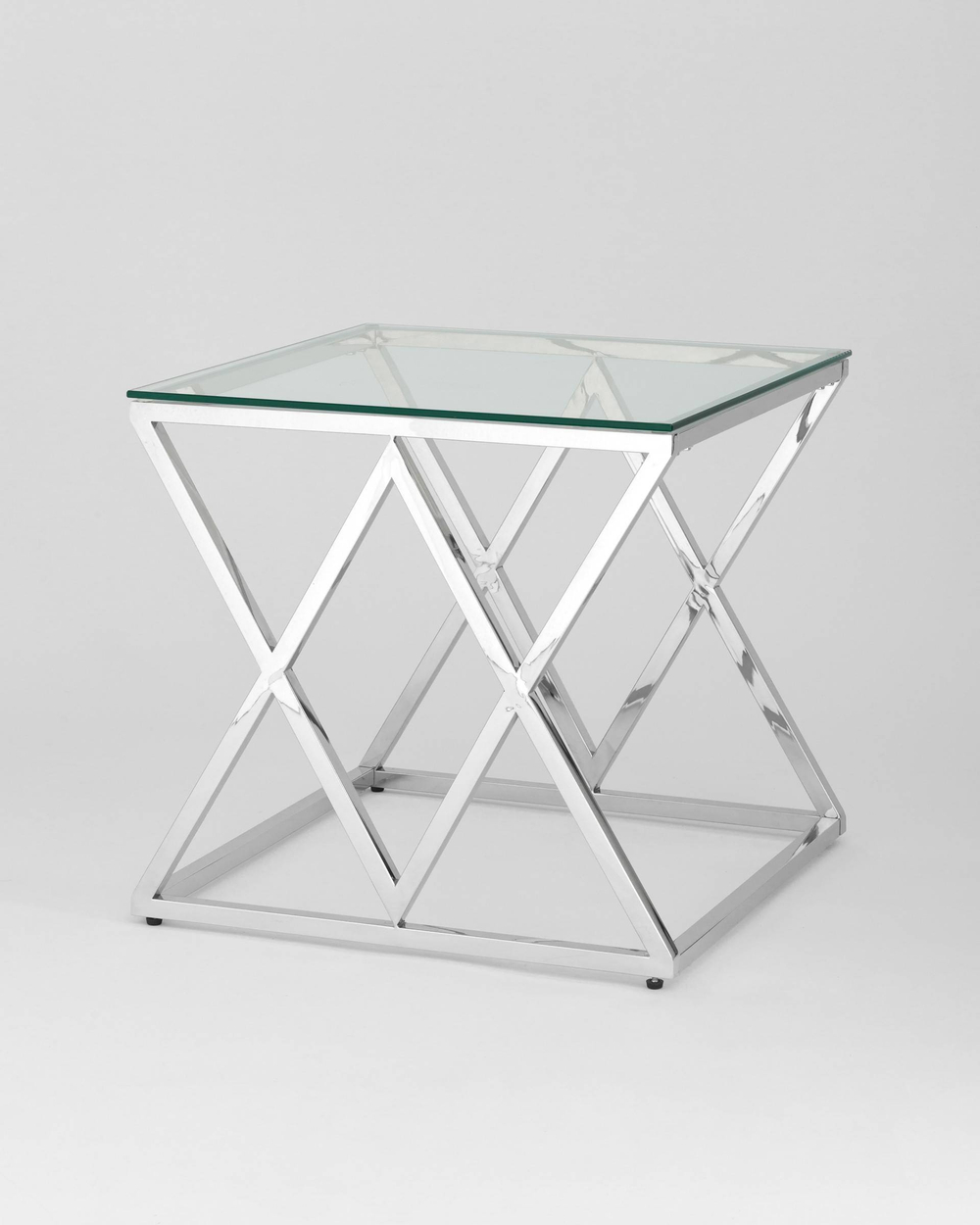 Журнальный стол 55*55 ИНСИГНИЯ серебро