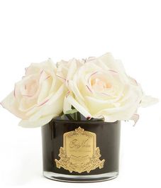 Букет из 5 светло-розовых роз в черной вазе, Cote Noire