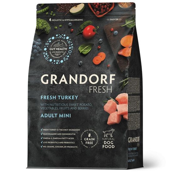 Grandorf Fresh Сухой корм для собак мелких пород, со вкусом индейки с бататом