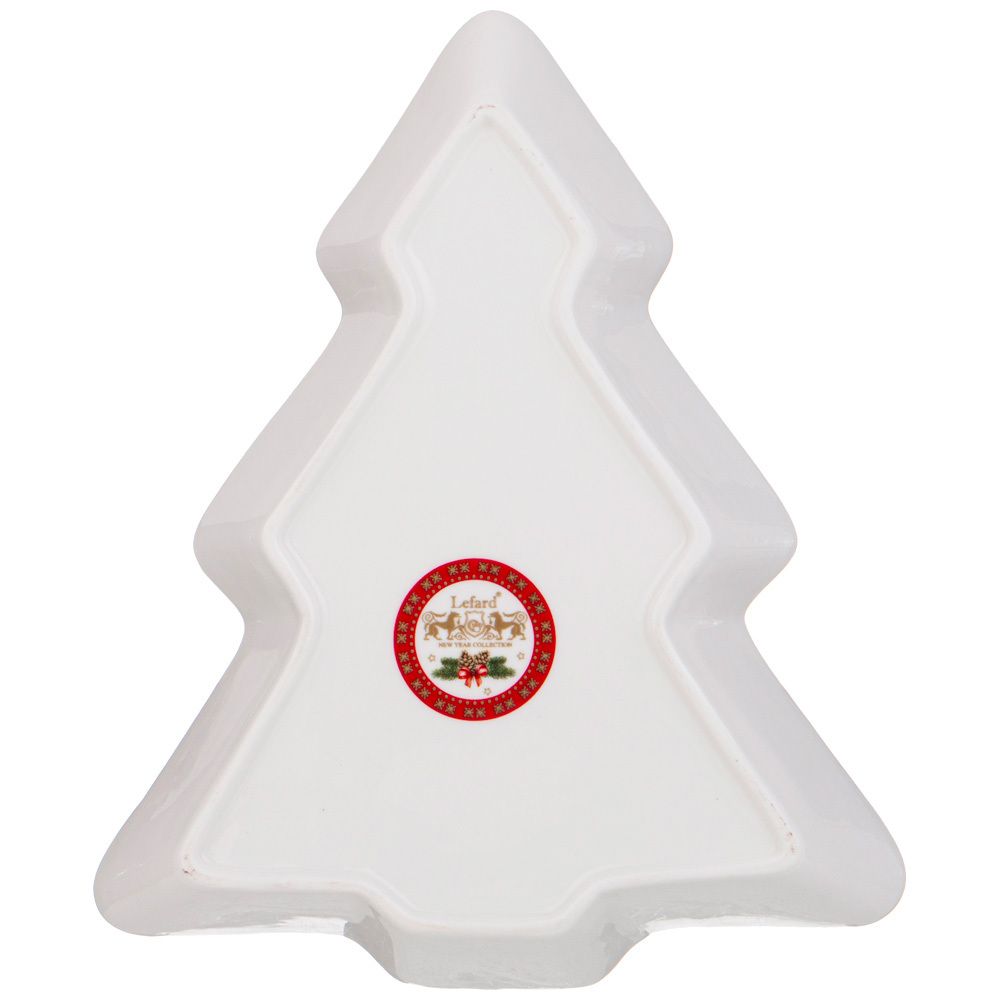 БЛЮДО LEFARD "С НОВЫМ ГОДОМ!" В ФОРМЕ ЕЛКИ 25Х21Х4 СМ КРАСНОЕ (КОР=8ШТ.)