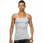 Серая мужская майка с квадратным вырезом горловины (Размер: S) (Цвет: серый)