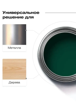 Грунт эмаль по ржавчине 3 в 1, Краска по ржавчине для металла, по дереву, глянцевая, Темно-зеленая RAL6005 / 0,9 кг