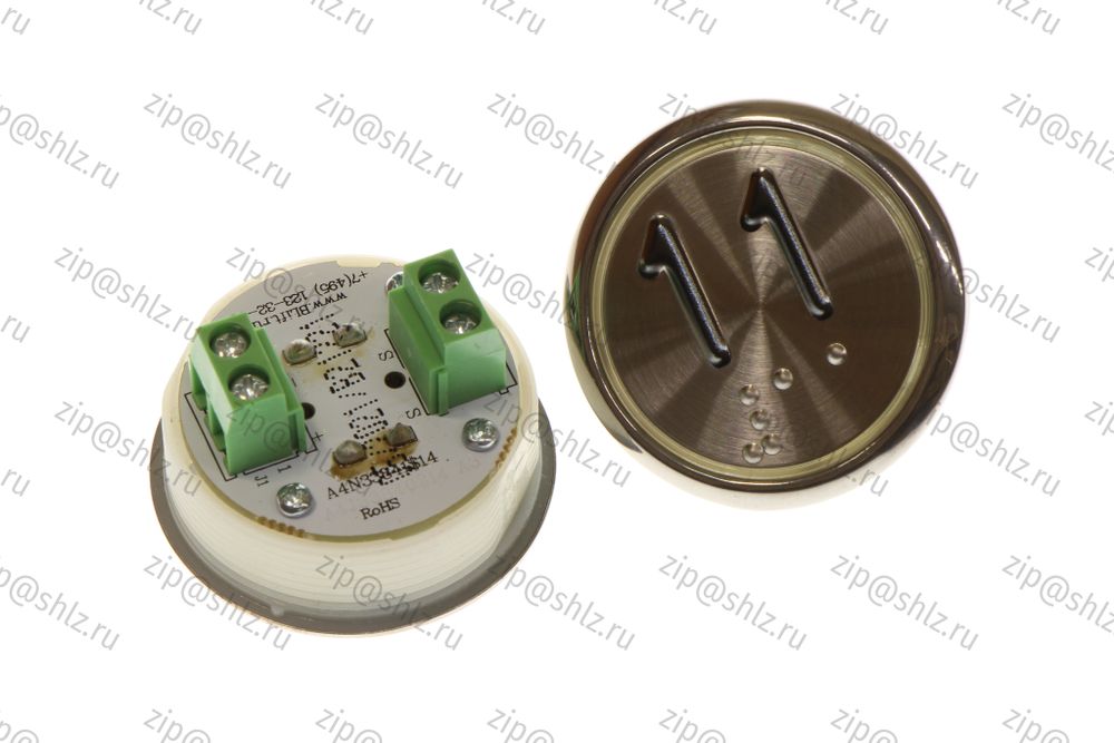 Кнопка (кнопочный модуль) EA2406S-S-R &quot;11 этаж&quot;, круглая, красная статическая подсветка, Брайль
